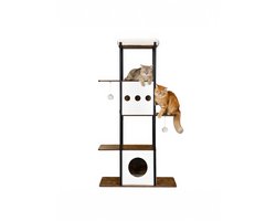 Krabpaal: Feandrea - Krabpaal - Kattenboom - 153 cm - Afneembare en Wasbare Kussens - Grote Platformen