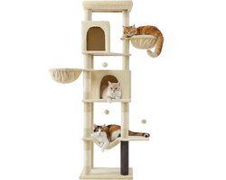 Krabpaal: Feandrea - Krabpaal - Kattenboom - Grote - Meerdere Verdiepingen - 2 Grotten - 2 Hangmatten