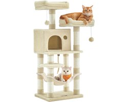 Krabpaal: Feandrea - Krabpaal - Kattenboom - Meerdere Niveaus - 11 Krabpalen - 2 Ligplaatsen - Hangmat