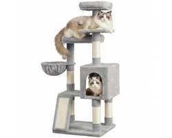 Krabpaal: Feandrea - Krabpaal - Kattenboom - Meerdere Niveaus - Met Oprijplaat - 3 Platforms - Huisje - Mand