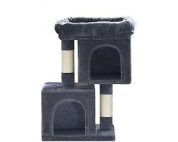 Krabpaal: Feandrea - Krabpaal - Kattenboom - Voor Grote Katten - 2 Kattenhuizen - Grote Platform - Sisalstammen