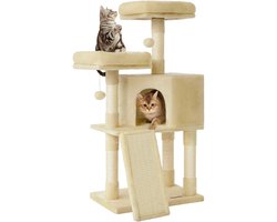 Krabpaal: Feandrea - Krabpaal - Kattenboom - Voor Katten - 115 cm Hoog - Met Krabplank