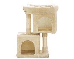 Krabpaal: Feandrea - Krabpaal - Kattenboom - Voor Katten - Grote Platform - Sisalstammen - Voor Kittens tot 3 kg