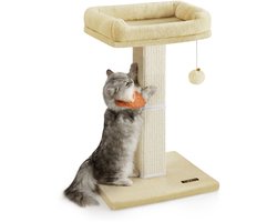 Krabpaal: Feandrea - Krabpaal - Kattenboom - Voor Katten - Pluche Platform - Krabzuil met Speelbal