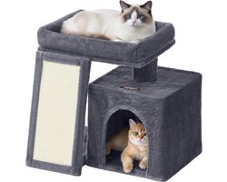 Krabpaal: Feandrea - Krabpaal - Kattenboom - Voor Kleine Katten - Met Krabplank Kattenhuisje en Platform