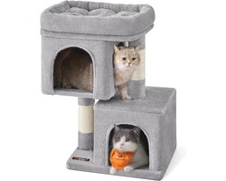 Feandrea Krabpaal Klein 67cm - Kattenhuis voor Kittens - Groot Platform Sisalpalen - Lichtgrijs PCT611W01 Krabpaal