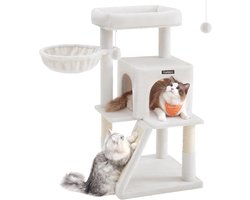 Feandrea krabpaal, krabpaal met groot platform, crèmewit