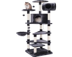 Feandrea Luxe Klimboom Voor Katten XXL - Krabpaal - Kattenhuis Met Hangmat