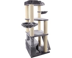 Flamingo Babel - Krabpaal Katten - Krabpaal Babel Grijs 140x55x150cm - 1st - 130078 - 1st