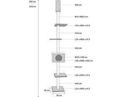 Flamingo Barwa - Krabpaal Katten - Krabpaal Barwa Zwart 35x35x263cm - 1st - 115567 - 1st