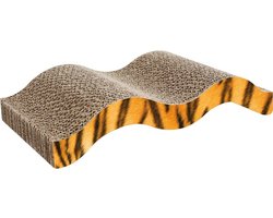 Flamingo Krabkarton "Mawimbi" – Bruin/Rosé/Zwart – 40,5 x 20 x 7,5 cm – Compact en Stijlvol Krabspeelgoed voor Katten