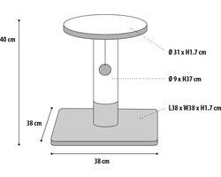 Flamingo - Krabpaal Beetle - Zwart - 38 x 38 x 40 cm