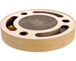 Flamingo Krabspeelgoed "Crabi" – Bruin – 33 x 33 x 5,5 cm – Compact Krabmeubel voor Katten