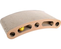 Flamingo Krabspeelgoed "Crabi" – Bruin – 41 x 22 x 9 cm – Duurzaam Krabmeubel voor Katten