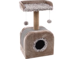 Krabpaal: Flamingo Oscar - Krabpaal Katten - Krabpaal Oscar Taupe 45x33x73,5cm - 1st - 136254 - 1st