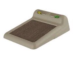 Flipper - kattenkrabplank met karton - BEIGE voorzien van 2 balletjes met speelgaten voor uw poes +- 40 x 30 x12 cm