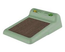 flipper - kattenkrabplank met karton MUNTGROEN - voorzien van 2 balletjes in speelgaten voor uw lieve kat - +- 40 x 30 x 12 cm