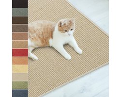 FLOORDIREKT Sisal Krabdeken - Ketting - Vervuilingsvrij & Bestendige Krabmat - Creme - 40 x 60 cm