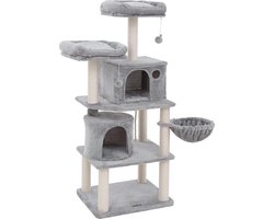 FurnStar - Kattenboom - Hoge Kattentoren - 2 Grotten - Grijs