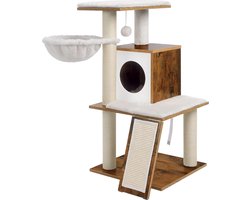 FurnStar - Krabpaal - kattenboom - hoogte 96 cm - walnootkleurig