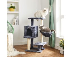 FurnStar - Krabpaal - Klein Kattenappartement 84 cm - Kattentoren - Grijs