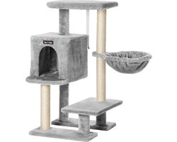 FurnStar - Krabpaal - Klein Kattenappartement 84 cm - Kattentoren - Lichtgrijs