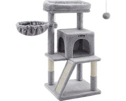 FurnStar - Krabpaal met groot platform - 48 x 48 x 96 cm - Lichtgrijs