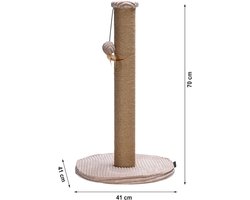 Gekartelde Krabpaal met Jute Stam en Speeltje voor Katten