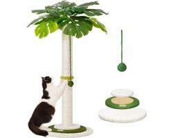 Goodivery® - Kattenboom Met Bladeren - 89 CM Hoge Krabpaal Voor Huiskatten Met Sisaltouw - Krabpalen Voor Katten In Alle Levensfasen