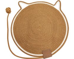 Goodivery® Krabkarton - Kattenkrabmat - Kattenkrabplank - Krabkarton met Krabbal - Krabplank voor Kattendeken in de Vorm van een Kattenoor - Krasbescherming - Kattenaccessoires