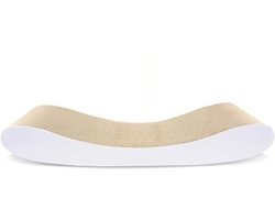 Goodivery® Krabkarton - Krabmat voor Katten - Gebogen Omkeerbaar Karton met Biologische Kattenmunt - 44 x 25 x 7 cm - Hoogwaardig Karton en Constructie