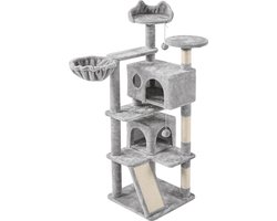 Goodivery - Krabpaal 139cm - Kattenkrabpaal - Krabpaal voor katten - Lichtgrijs - 49 x 49 x 139 cm