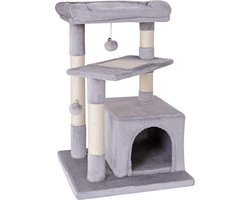 Goodivery ® Krabpaal, klimboom, kattenkrabpaal, krabboom, 75 cm hoog, kleur naar keuze, lichtgrijs