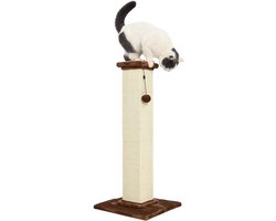 Goodivery - krabpaal voor zware katten - Kattenkrabpaal van hoge kwaliteit - groot en hoog - 40 x 40 x 90 cm (L x B x H) - bruin tapijt
