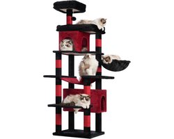 Gothic Krabpaal voor Indoor Katten met 8 Verdiepingen, Hangmat en Platforms