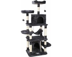 Gran Vida® - Krabpaal - Inclusief Hangmat en Pompoms - beige