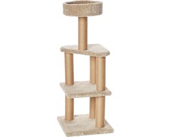 Grote beige kattenboom met krabpalen - Luxe speelplek voor katten