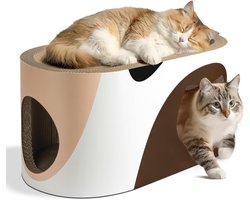 Grote Golfkarton Kattenkrabplank Lounge met Speelgaten - Krabmeubel voor Binnenkatten