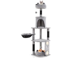 Grote Kattenboom Grote Kattentoren met Meerdere Verdiepingen Krabpalen en Krabplank van Sisal Pluche Zitstokken Hangend Speelgoed