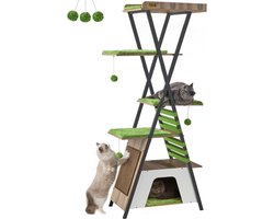 Grote kattenboom met meerdere verdiepingen - 184 cm hoog, greige