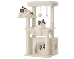 Krabpaal: Grote kattenkrabboom met zacht kattenmandje en verborgen slaapplek