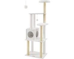 Grote Kattenkrabpaal - Krabpaal - Kattenkrabpaal - Spaanplaat - Pluche - Sisal - 58cm x 40cm x 165cm