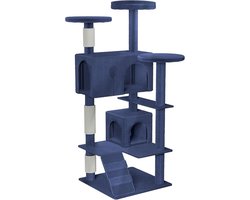 Grote Krabpaal 130 cm Hoog Kattenboom met Mand en Platforms