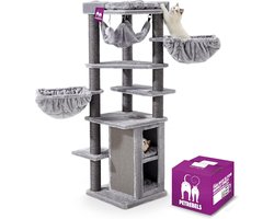 Grote Krabpaal 158 cm Hoog met Hangmatten en Uitkijkplatform