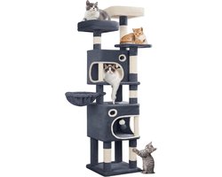 Grote Krabpaal 159cm Hoog met 7 Lagen en Grot - Klimboom voor Meerdere Katten