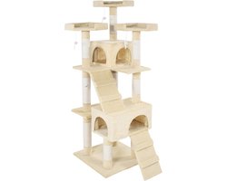 Grote krabpaal 170 cm met 2 huisjes en uitkijkplatforms