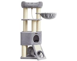 Grote Krabpaal met Grotten, Hangmat, Tunnel en Pluche Platform 50 x 50 x 141 cm