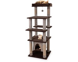 Grote Krabpaal met Meerdere Niveaus Pluche Ligbed Krabpalen Verkenningsgaten Pompons & Platforms