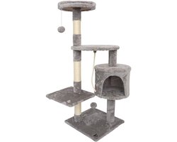 Grote krabpaal met meerdere slaapplekken en uitkijkplatform 112 cm hoog