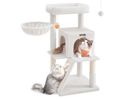 Grote Krabpaal met Platform voor Katten - Crèmewit